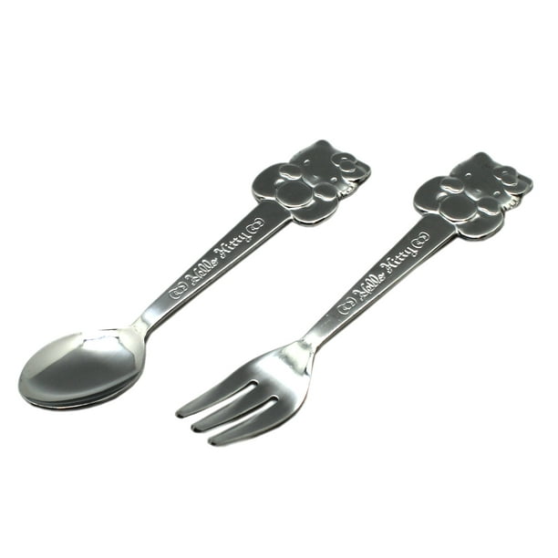 BPA Free Hello Kitty Stainless Steel Basic Spoon Fork Set Made in Korea
